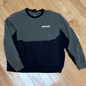 Nike Olive Green and Black Two-Tone Crewneck Sweatshirt